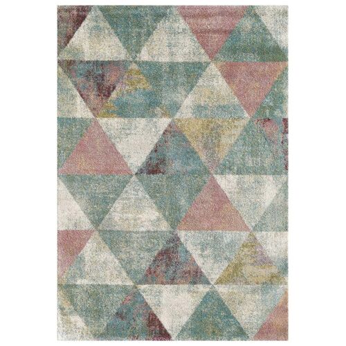 Tapis chambre 80x150 tissé multicolore rectangle motif scandinave LIJI
