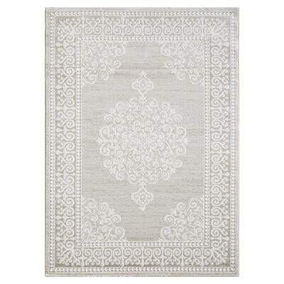 Tappeto orientale 160x220 beige rettangolo tessuto motivo ancestrale ROHA