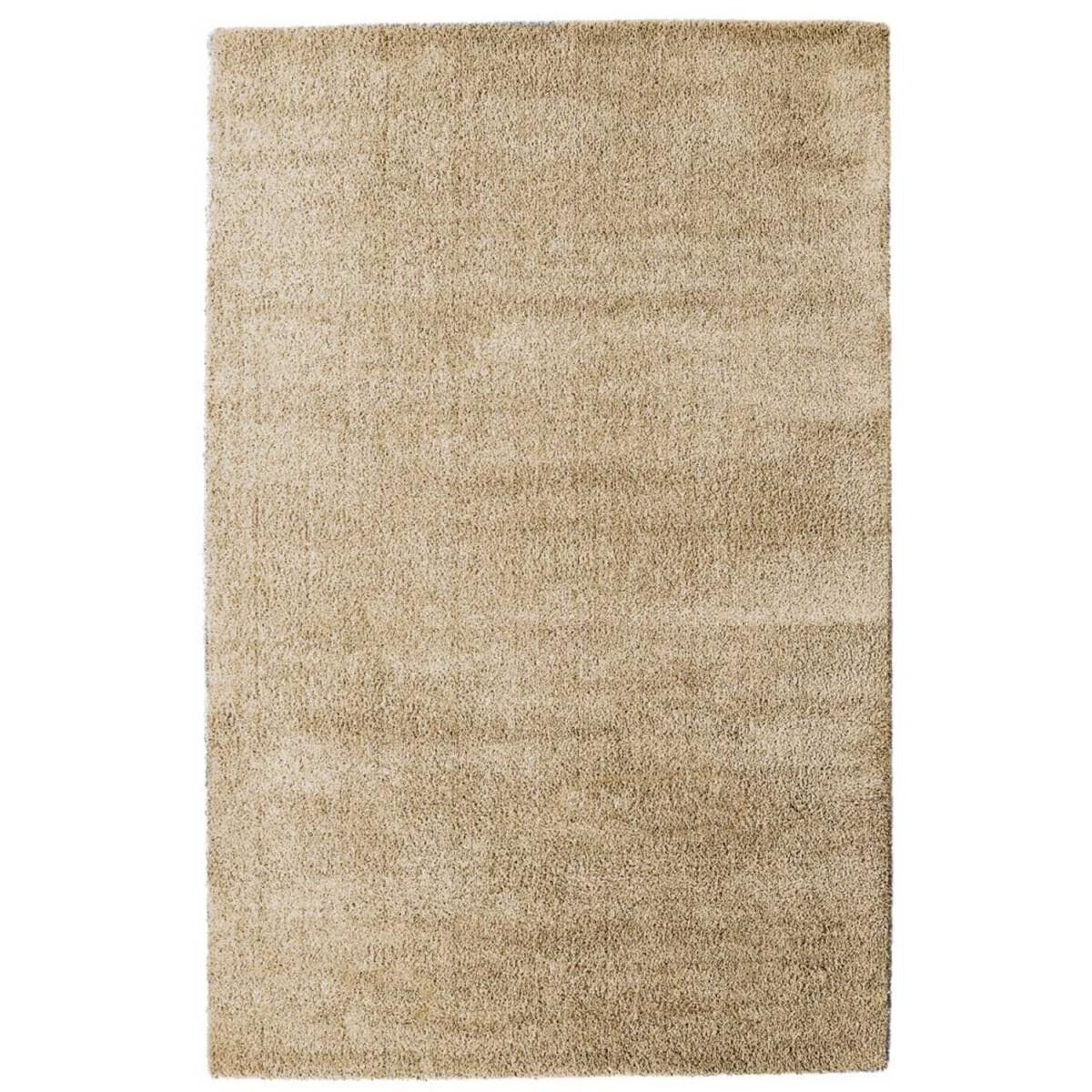Tappeto shaggy a pelo lungo 80x150 rettangolo tessuto beige motivo semplice NADI