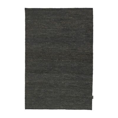 Tapis kilim 140x200 rectangle fait main en chanvre anthracite motif uni