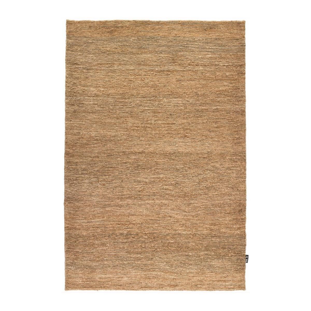 Tappeto kilim 140x200 rettangolo fatto a mano in canapa sabbia motivo semplice BOMU