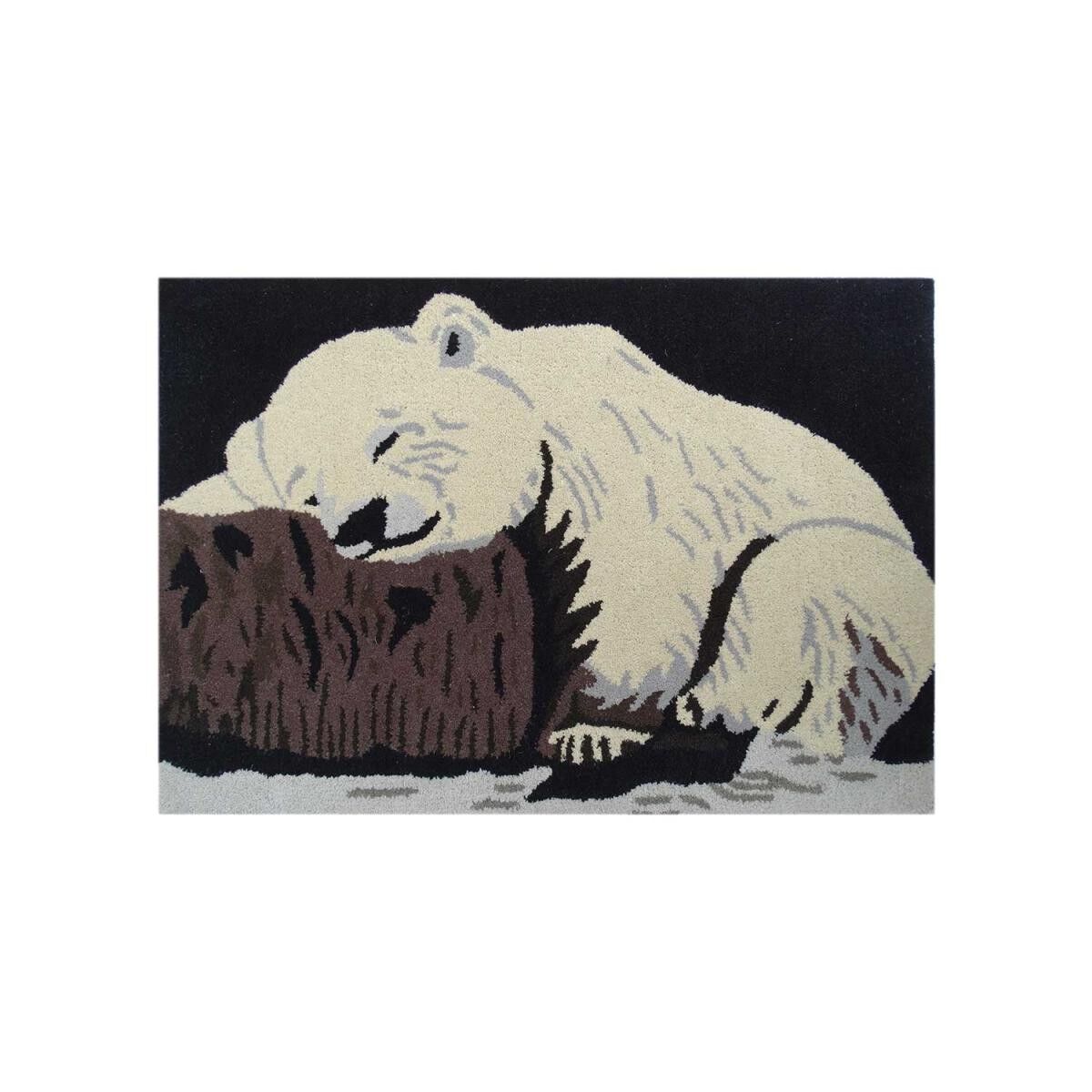 Tappeto per bambini 60x90 rettangolo fatto a mano in lana beige TOLU