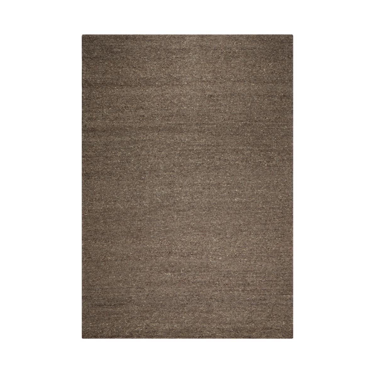 Tappeto kilim 200x300 rettangolo fatto a mano in lana marrone motivo semplice DAGU