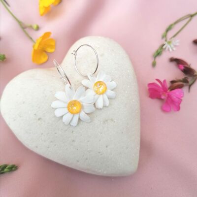 Boucles d'oreilles marguerite