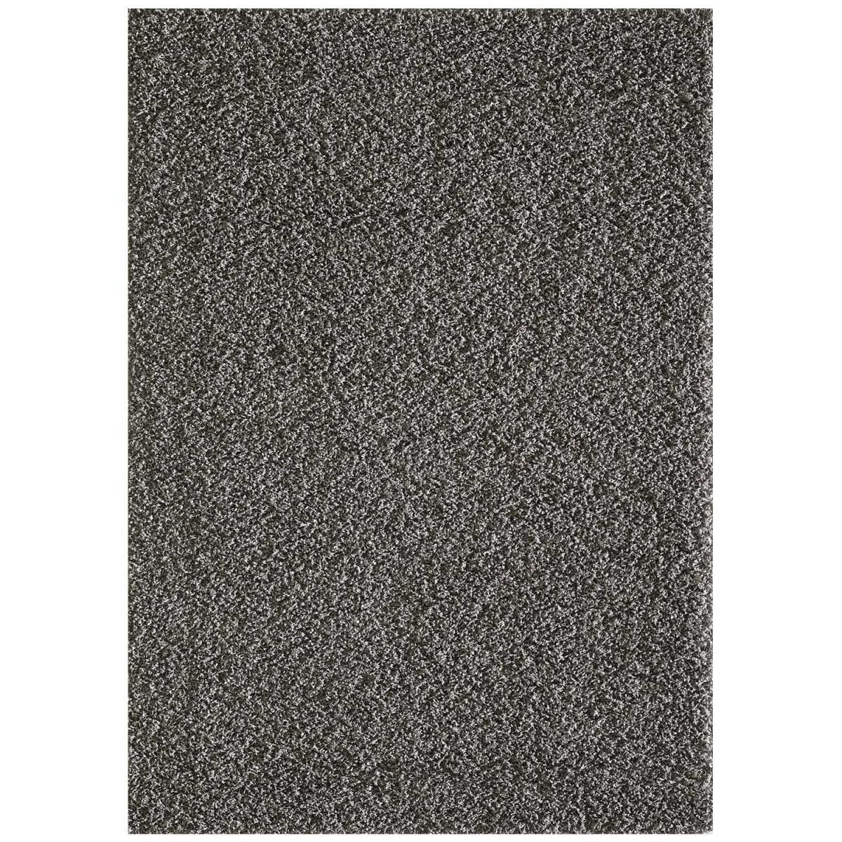 Alfombra peluda 200x290 rectángulo tejido gris liso patrón DOSU