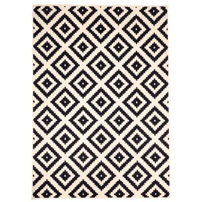 Tappeto da camera 80x150 tessuto crema rettangolo motivo scandinavo NOGE
