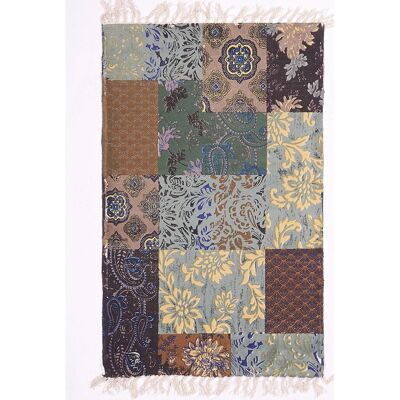 Tappeto Kilim tessuto a mano 70x110cm cotone blu