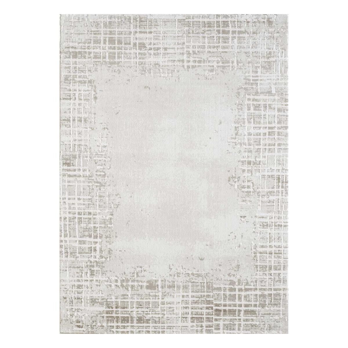 Tappeto soggiorno JOLA 160x220 crema intrecciato motivo geometrico rettangolare