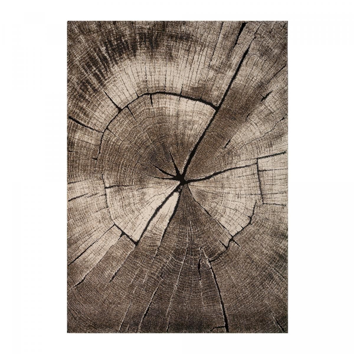 BUSU 200x290 gewebter taupefarbener rechteckiger Esszimmerteppich mit Blumenmuster