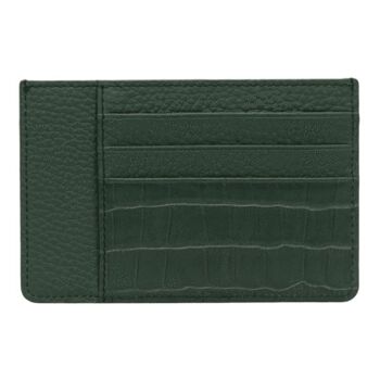 Porte-cartes Royal en cuir avec gaufrage nappa croco vert 4