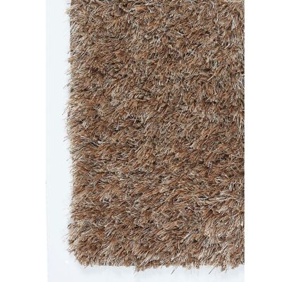 Alfombra SIFA de pelo largo y peludo, 200 x 200 cm, cuadrada tejida en beige, estampado liso
