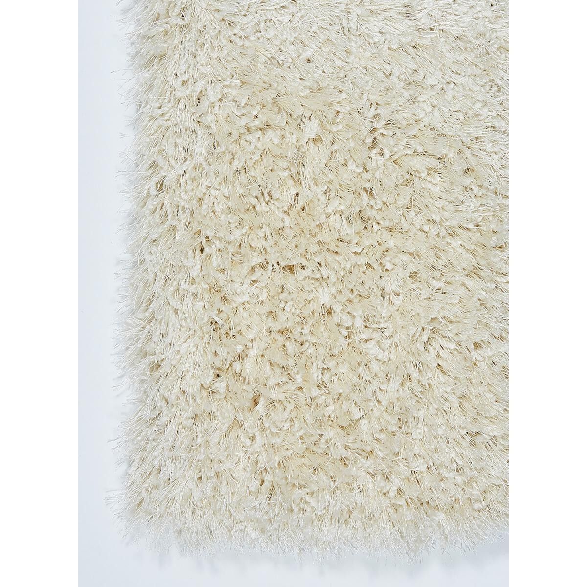 Langflor Shaggy Teppich 140x200 cm rechteckig gewebt creme Uni NERI