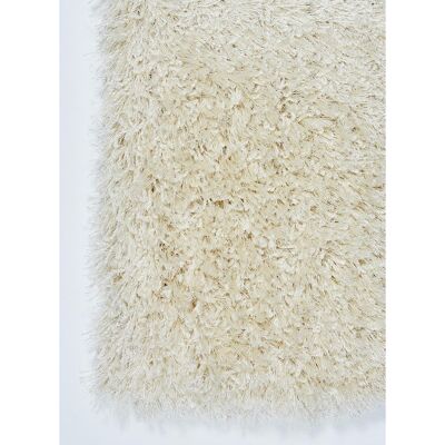 Tapis longs poils shaggy 200x300 rectangle tissé crème motif uni NERI