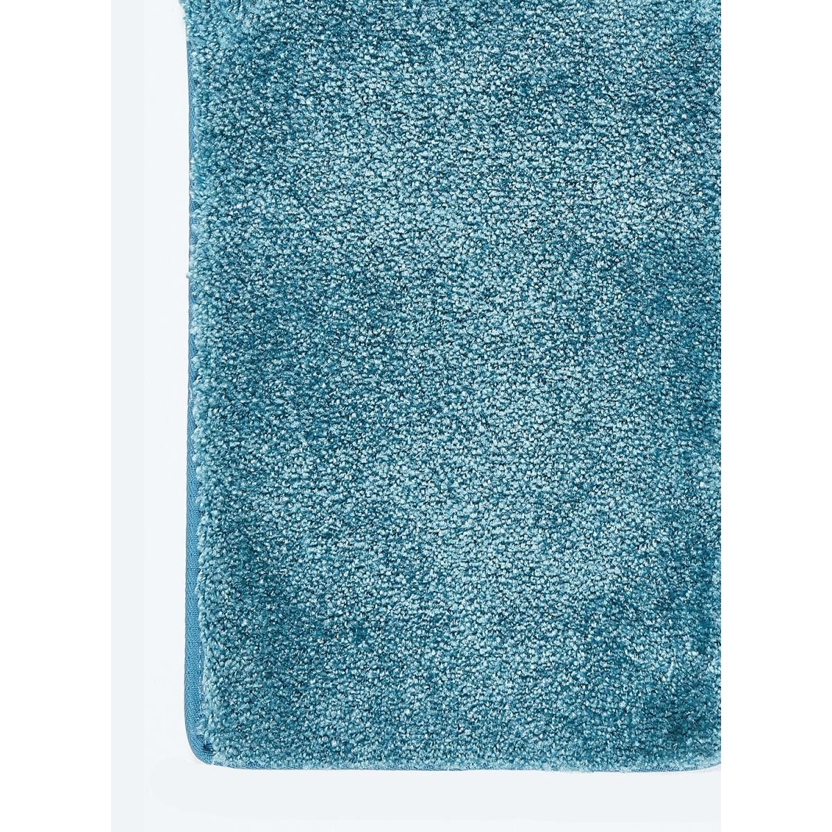 Großer Wohnzimmerteppich 400x400 gewebt türkis quadratisch Uni Muster DOBI