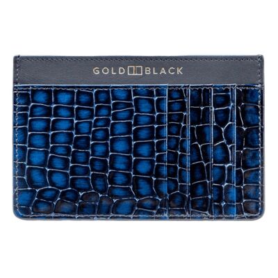 Royal card holder leather Milano Style blue