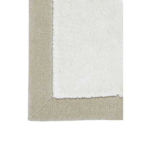 Tapis salon 160x230 tissé blanc rectangle motif uni VEHA