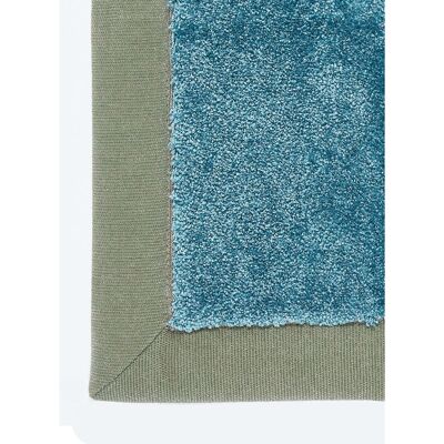 Tapis salon 140x200 tissé turquoise rectangle motif uni VEHA