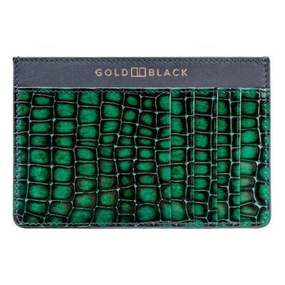 Royal card holder leather Milano Style green