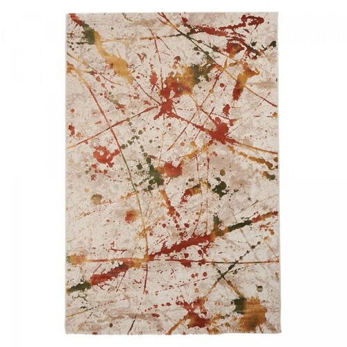 Tapis entrée 60x110 tissé multicolore rectangle motif ethnique BUBE