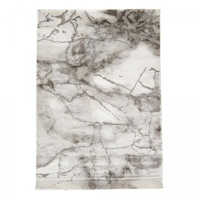 Tappeto rettangolare intrecciato grigio 80x300 con motivo astratto TEBA