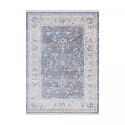 Alfombra oriental 80x150 rectángulo gris y beige tejido patrón étnico BALI