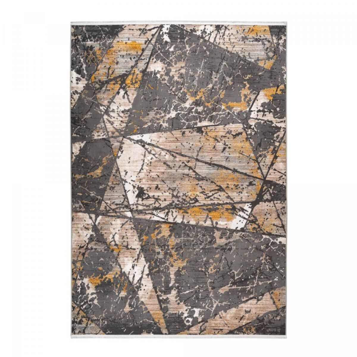 Tappeto d'ingresso 80x150 tessuto beige e grigio rettangolo motivo astratto HIHO