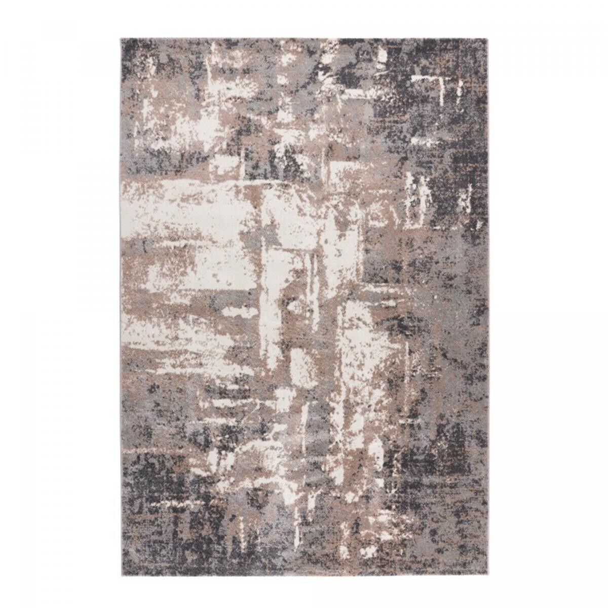 DEJI 120x170 Beige und Braun gewebter rechteckiger Schlafzimmerteppich mit abstraktem Muster