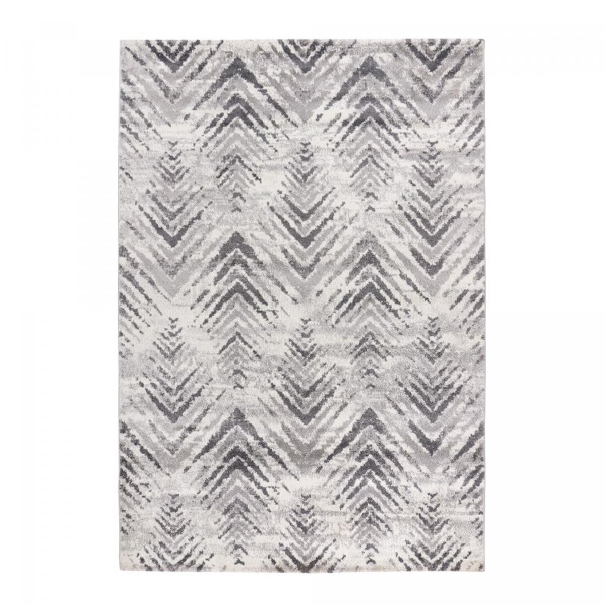 Tappeto d'ingresso 80x150 intrecciato grigio e beige rettangolo motivo geometrico JEVO