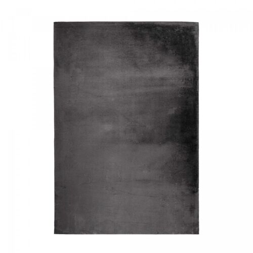Tapis salon 160x230 tissé anthracite rectangle motif uni BIVU