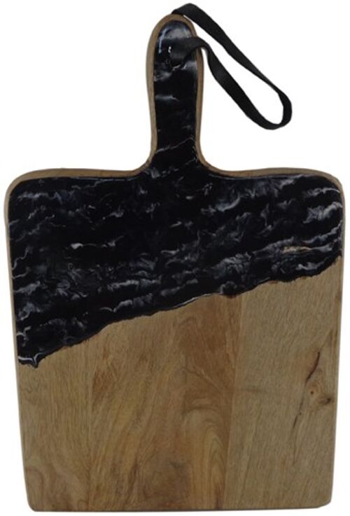 Cutting Board - Rectangular - Wood - Epoxy - Blue/Black - 37x26cm
