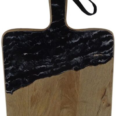 Cutting Board - Rectangular - Wood - Epoxy - Blue/Black - 37x26cm
