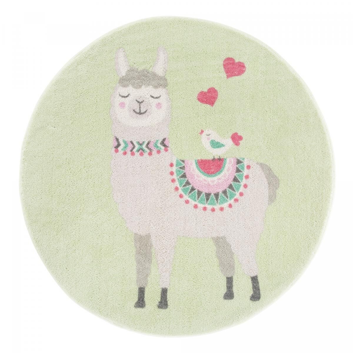 Tappeto per bambini Ø100cm rotondo tuftato verde e grigio LETU