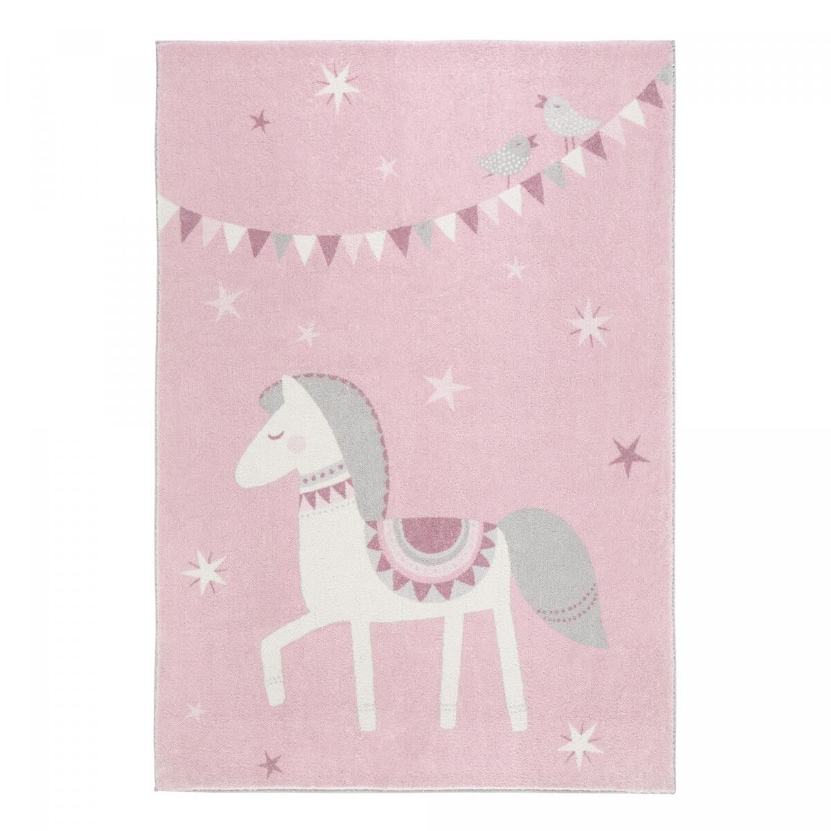 Tappeto per bambini 120x170 rettangolare tuftato rosa e grigio BIMI