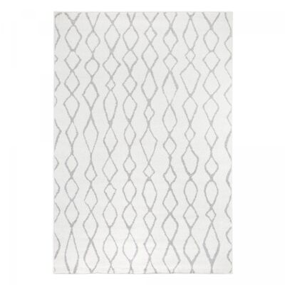 Tapis berbère 60x110 tissé motif ethnic PAFA crème et gris