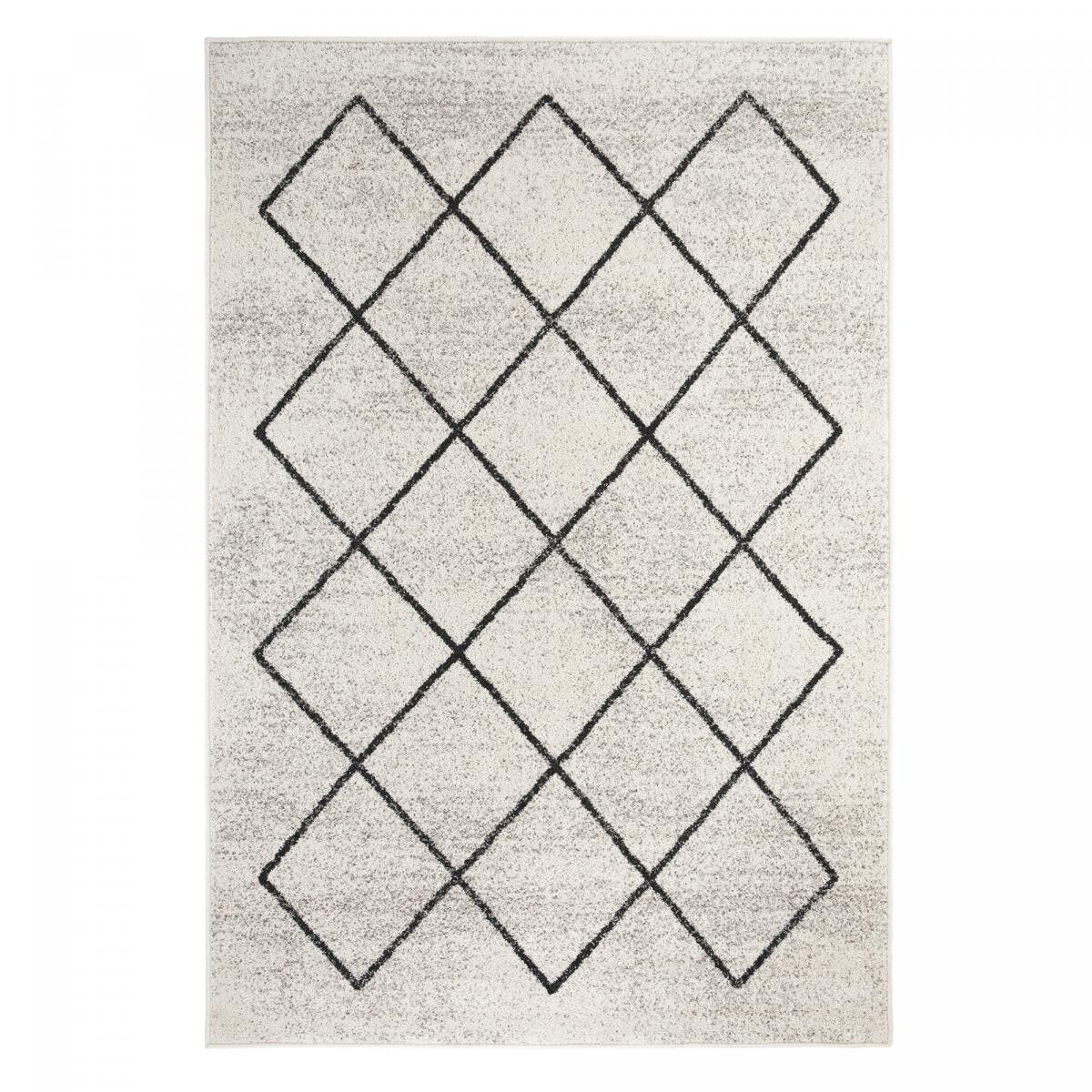 Tappeto da camera da letto rettangolare intrecciato color crema BESO 120x170 con motivo scandinavo