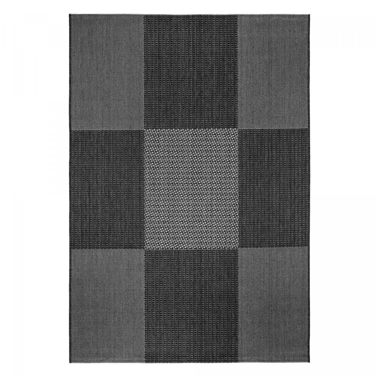 Tappeto da esterno kilim intrecciato JOMI 120x170 in antracite e grigio