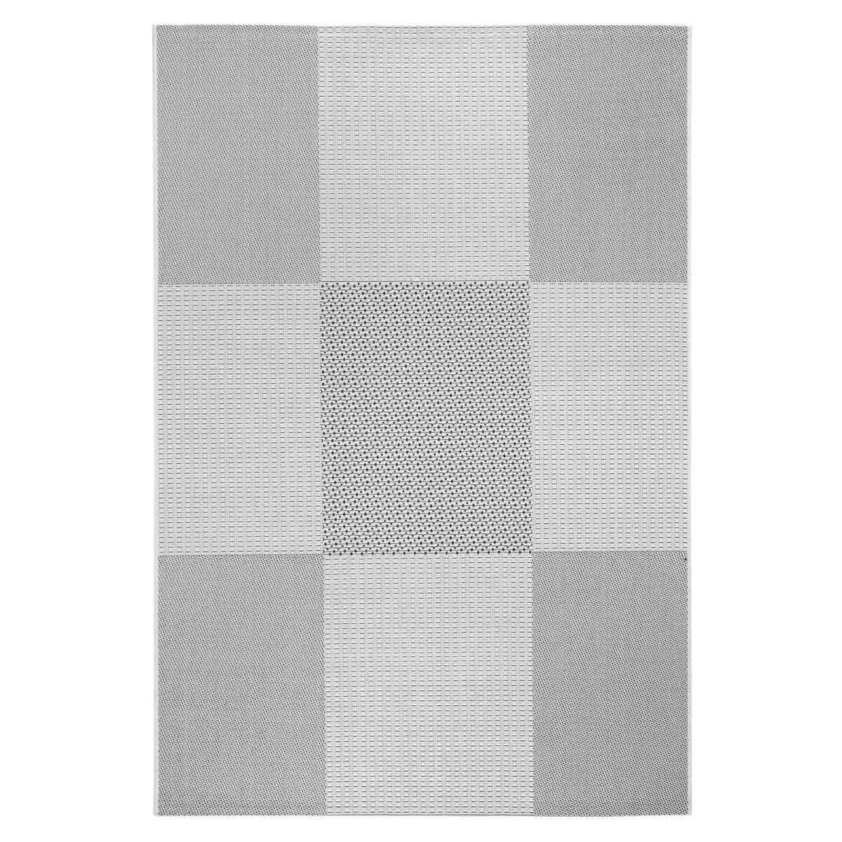 Tappeto da esterno kilim intrecciato JOMI 160x230 in grigio e grigio chiaro