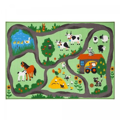 Tappeto per bambini 160x230 rettangolo tuftato verde e blu PISO