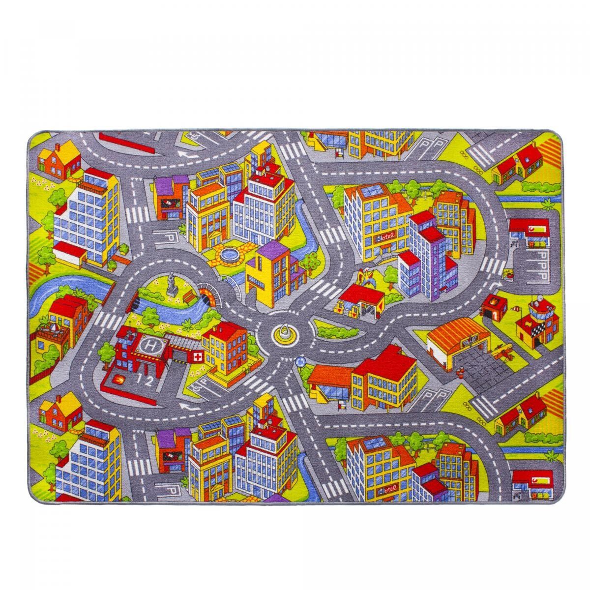 Tappeto per bambini 100x165 rettangolare tuftato grigio e giallo LAMA