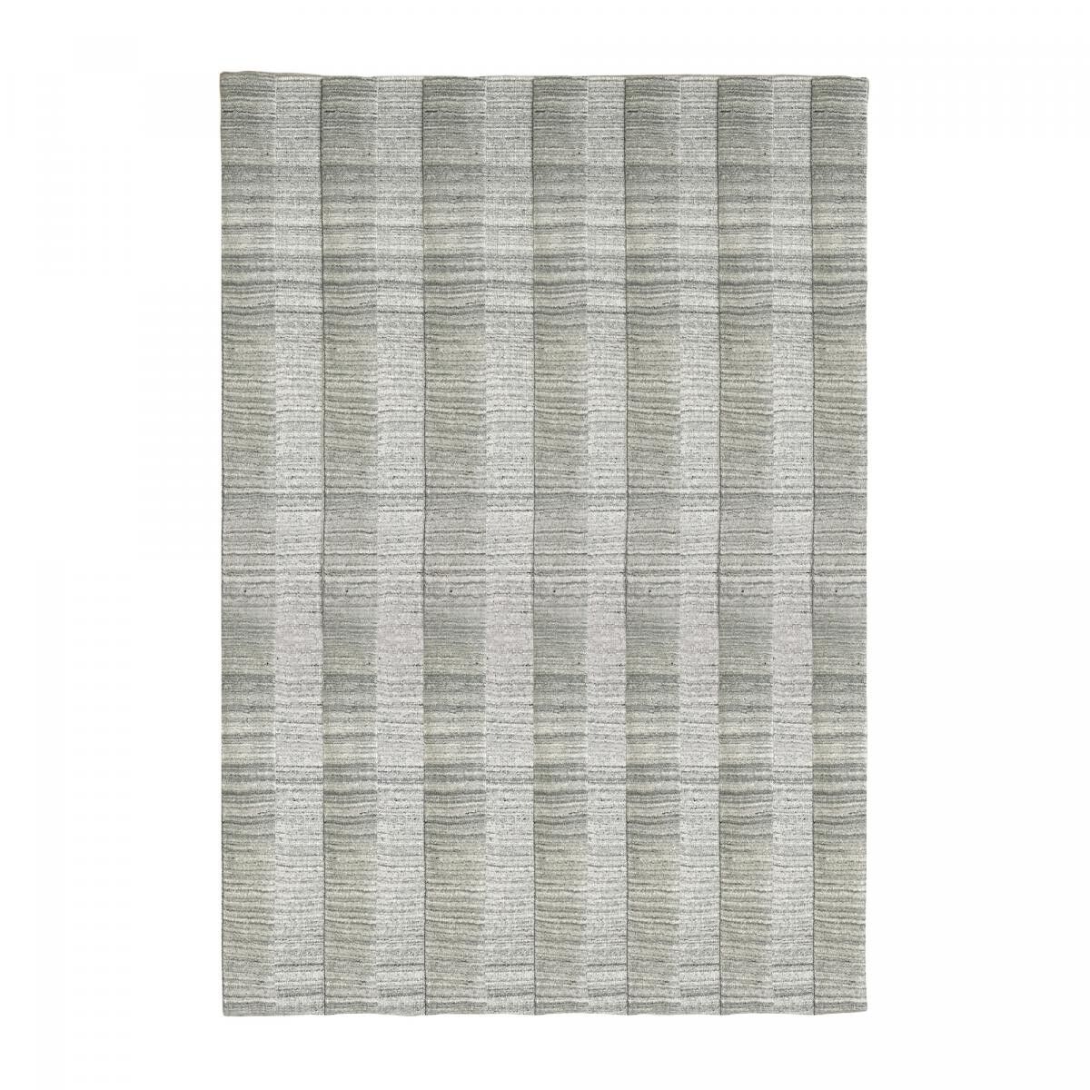 Tapis salon 200x290 fait à la main en laine gris rectangle motif uni CEVU