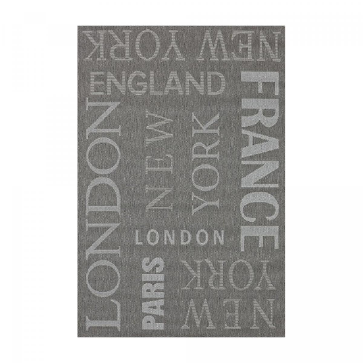 Tappeto da esterno 80x150 kilim intrecciato grigio scuro e grigio chiaro JUPE