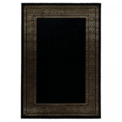 Tapis orient 80x300 rectangle or et noir tissé motif ethnique FAVE