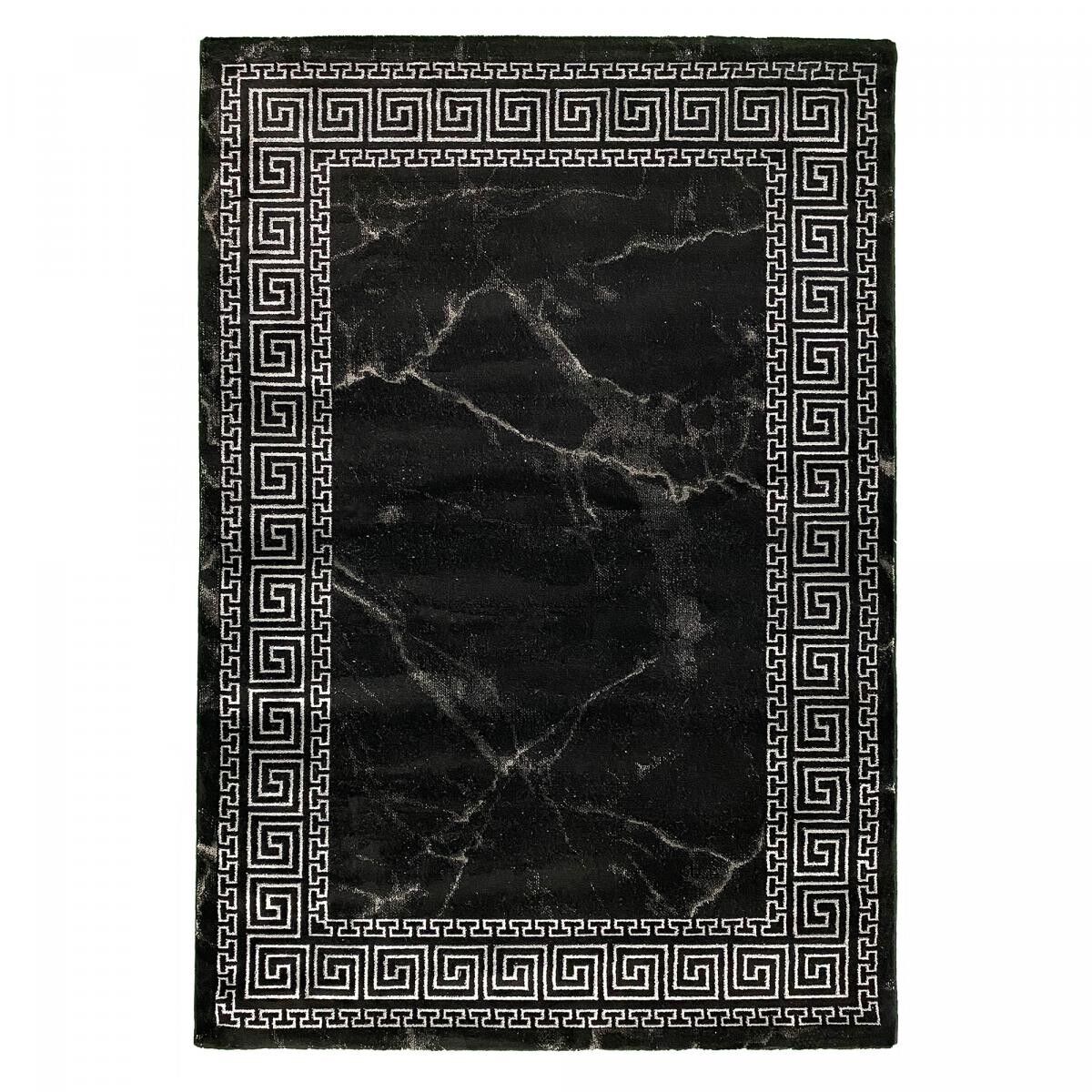 Tappeto orientale 200x290 rettangolo grigio e nero intrecciato motivo etnico FAVE