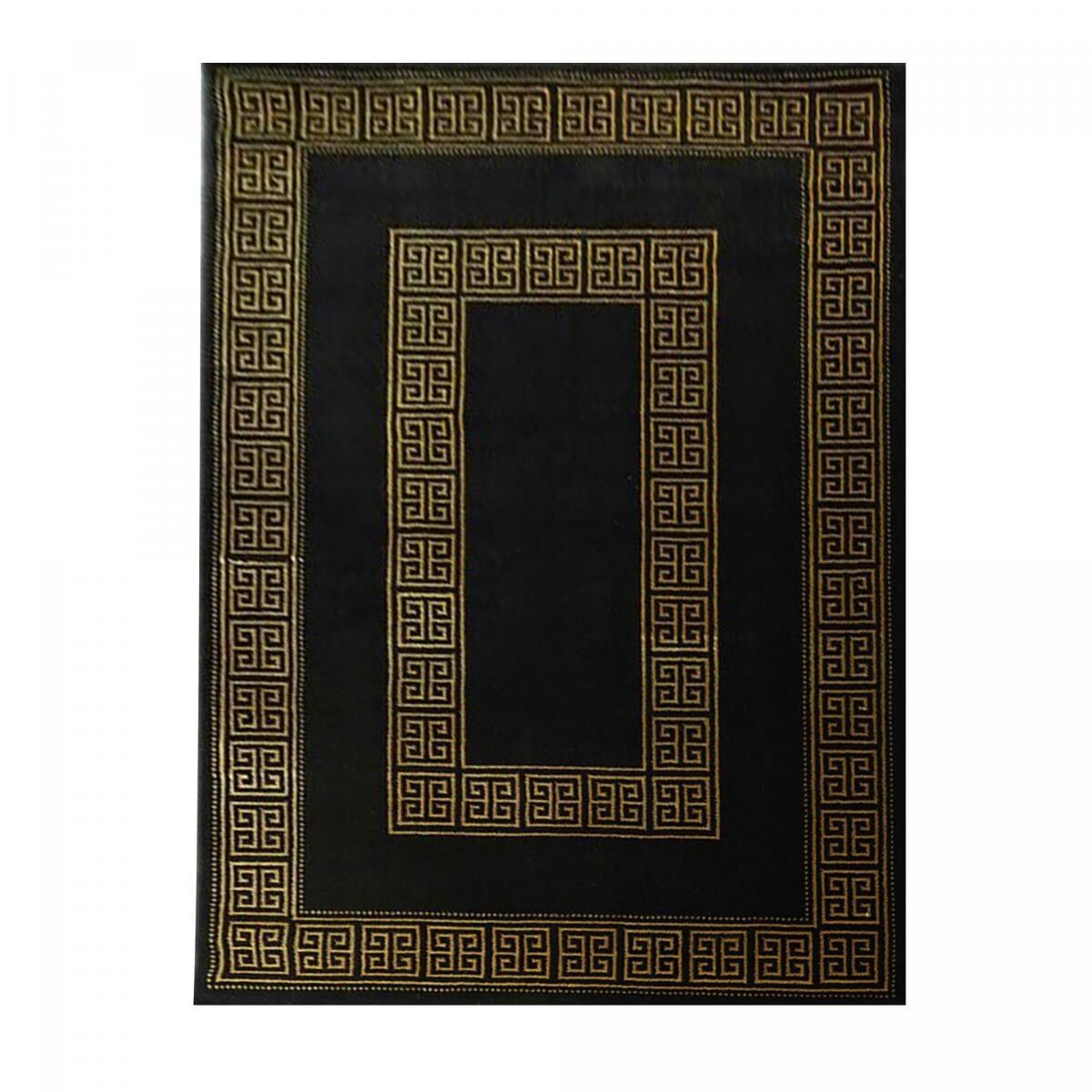 Tappeto orientale 80x300 rettangolo oro e nero motivo etnico intrecciato SOJA