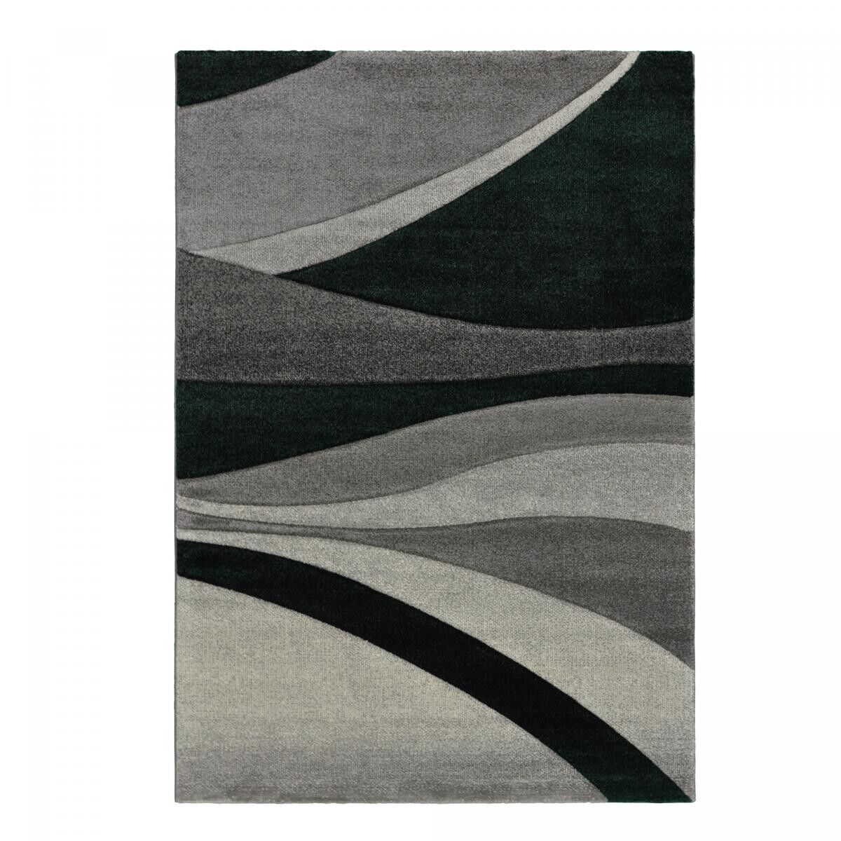 Tappeto d'ingresso 80x150 intrecciato grigio e verde rettangolo motivo geometrico HEHI