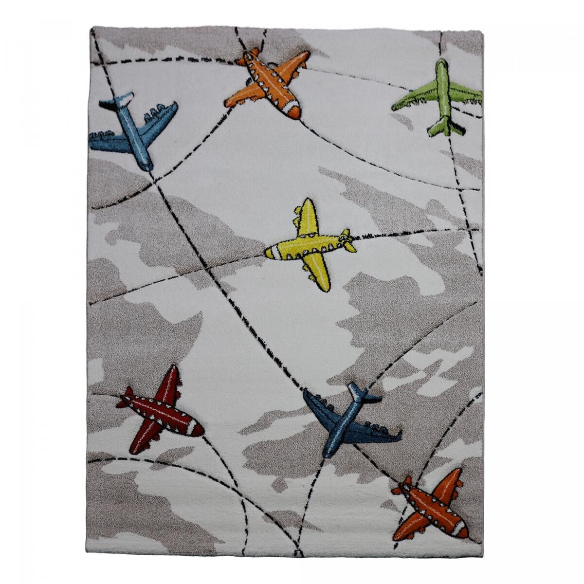 Tappeto per bambini PUGA 160x230 rettangolare intrecciato beige e giallo