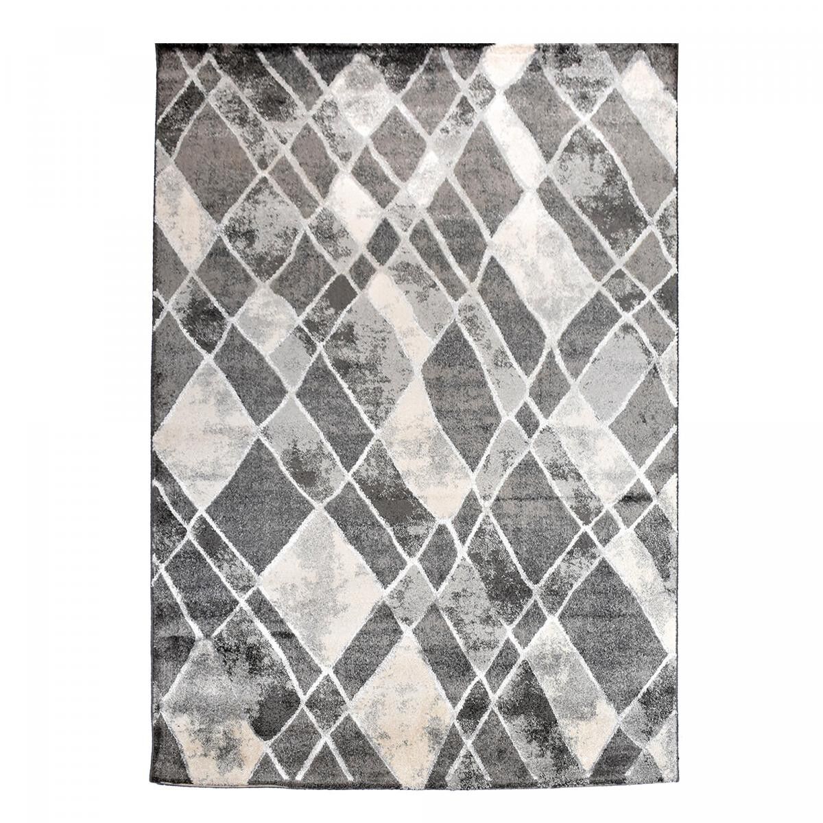 Tappeto d'ingresso 80x150 intrecciato blu e beige rettangolo motivo geometrico HEHE