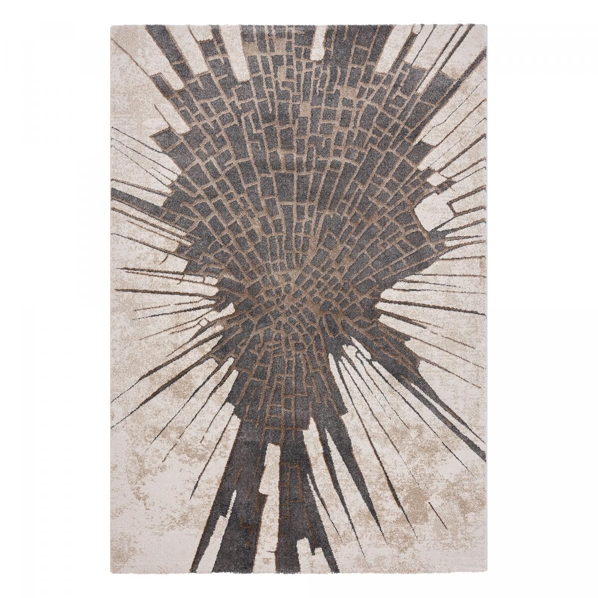 Tappeto da cucina KEDU 120x170 tessuto beige e marrone rettangolo motivo astratto