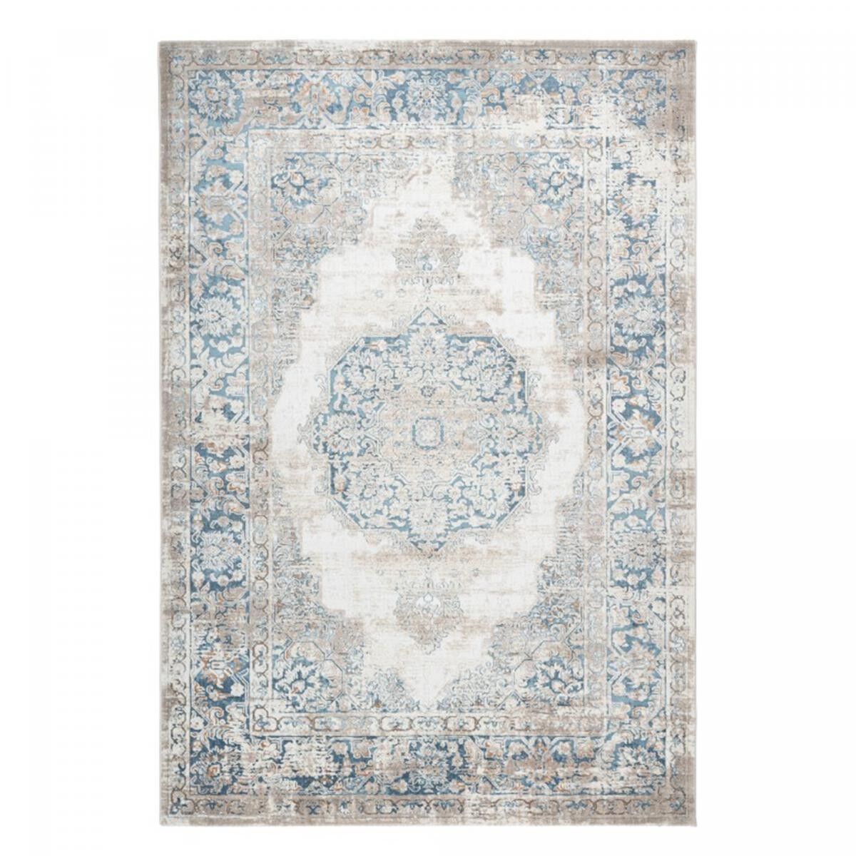 Tappeto orientale 80x150 rettangolo blu tessuto motivo etnico KAKO