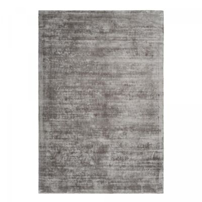 Living room rug 120x170 tufted in gray viscose rectangle plain pattern BANE